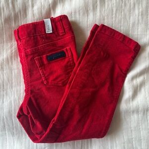 Jacadi Vibrant Red Corduroy Skinny Slim Fit Pants